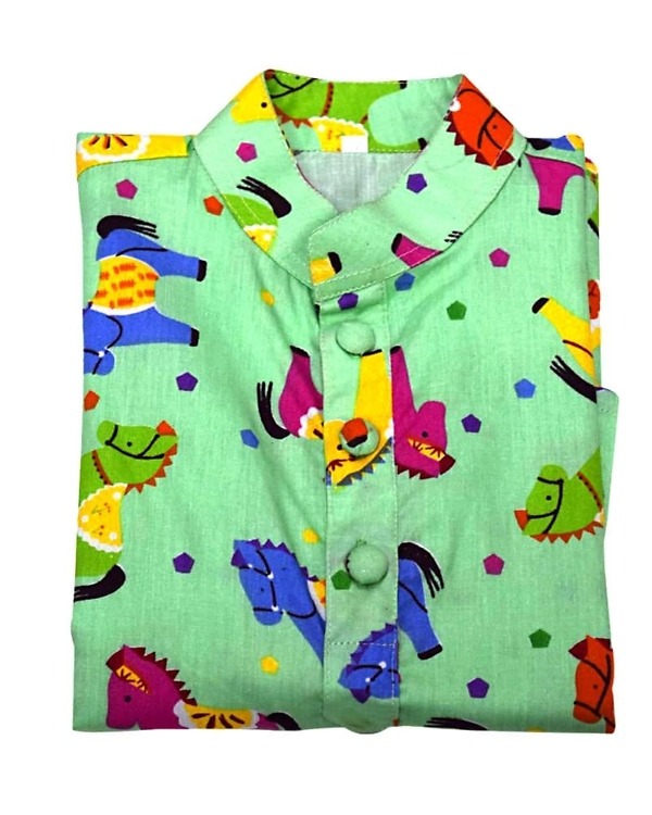 Kids cotton kurta horse print festive outfit light breathable stylish wear