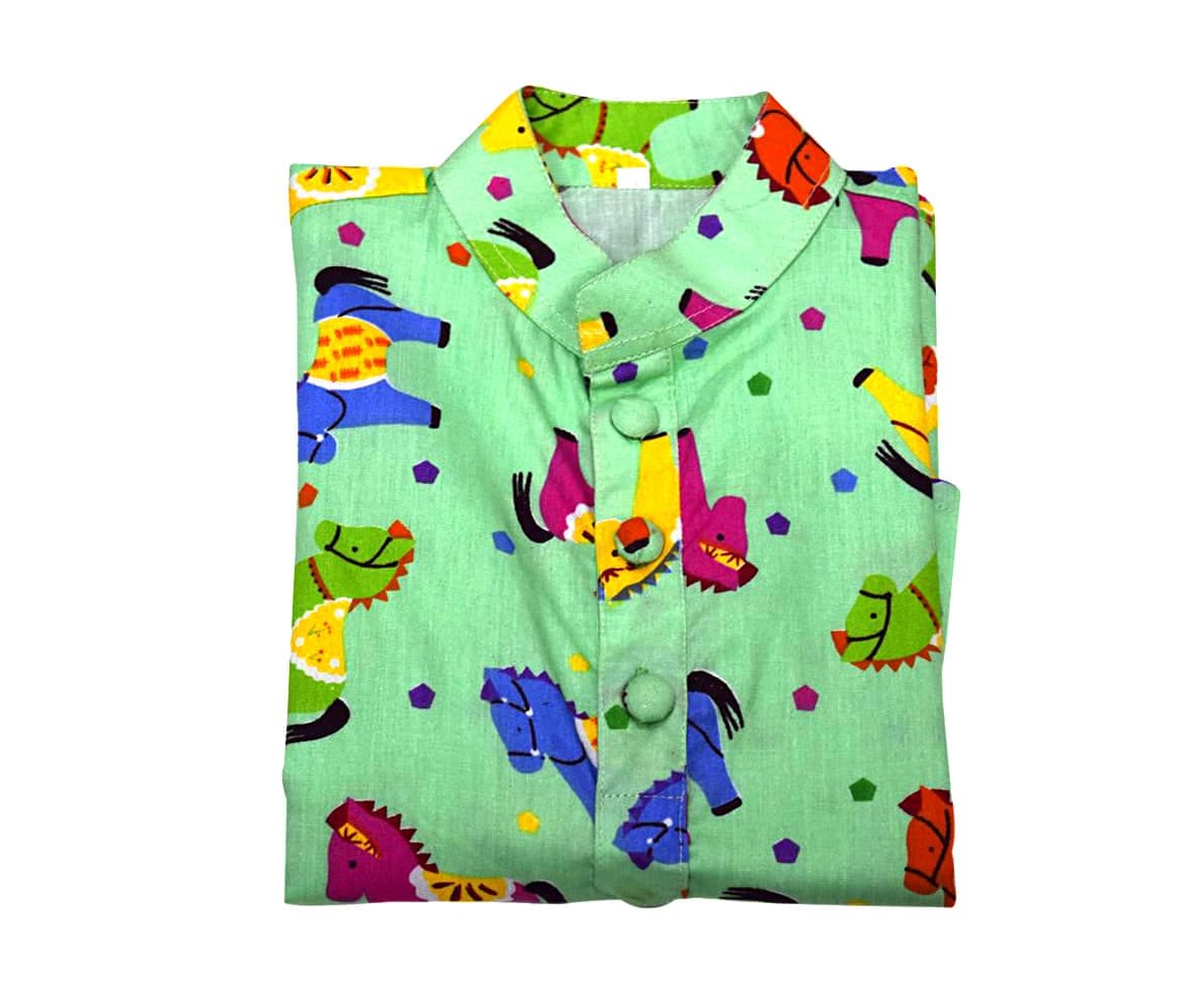 Kids cotton kurta horse print festive outfit light breathable stylish wear