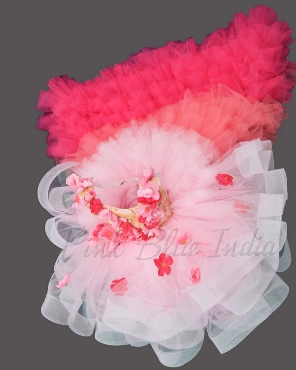 Designer long tail gown for girls birthday stylish party look