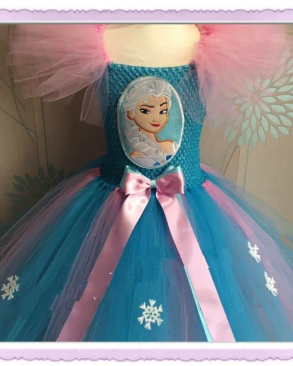 Girls Elsa inspired tutu dress birthday party wear princess costume elegant look