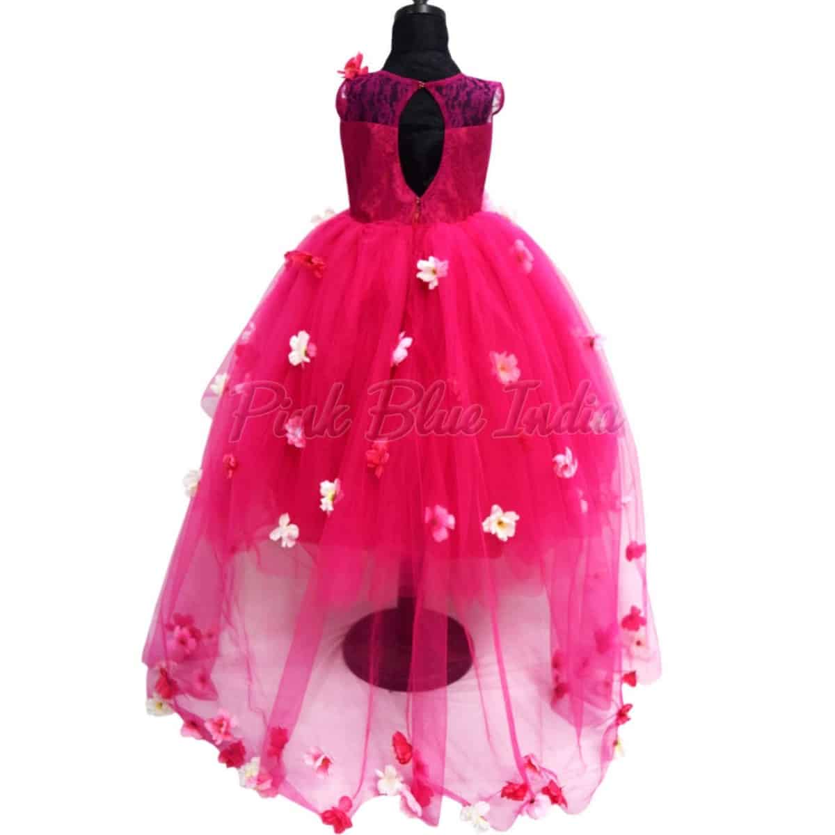 Fuchsia party ball gown for baby girl birthday elegant outfit