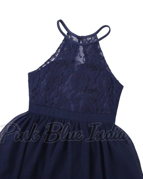 Stylish blue long gown for girls birthday celebration elegant princess outfit