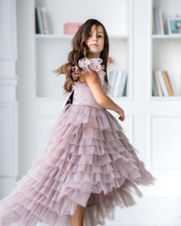 Lavender party gown for girls elegant stylish birthday celebration wear