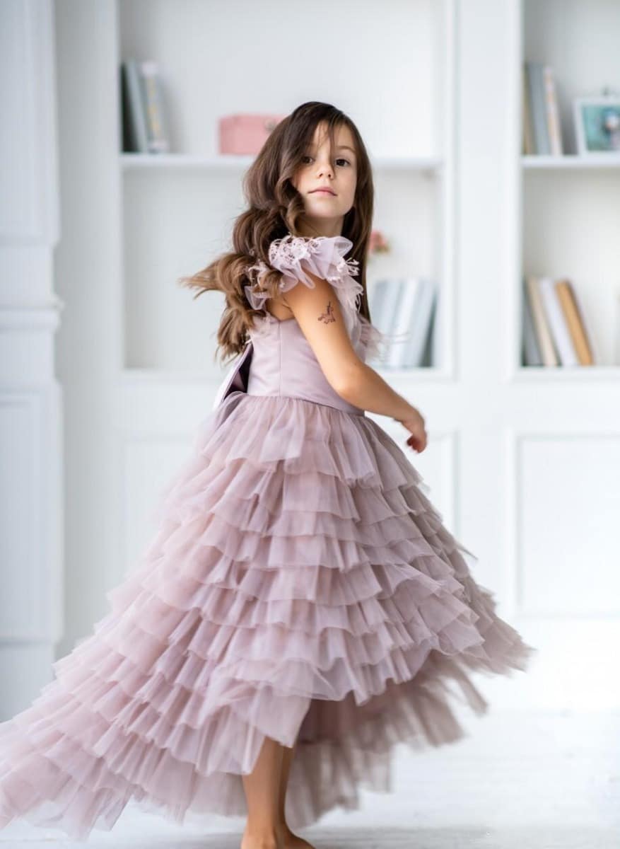 Lavender party gown for girls elegant stylish birthday celebration wear