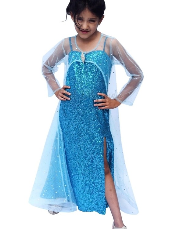 Frozen Elsa dress for girls, birthday party wear, elegant fairy tale outfit