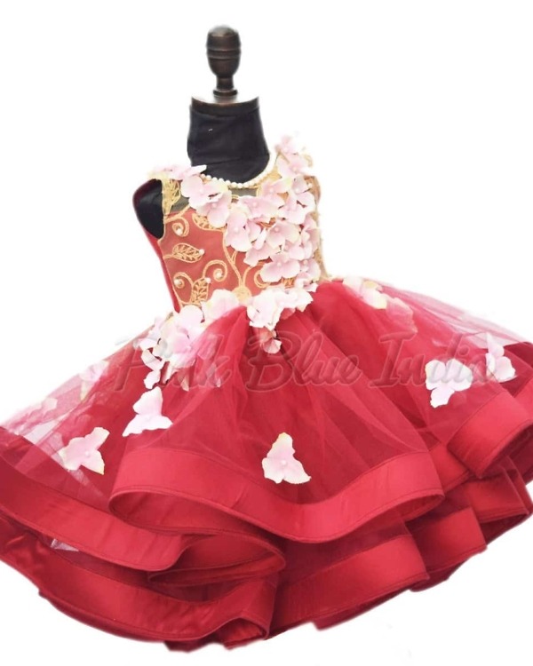 Baby girl birthday gown Indian style elegant stylish celebration wear