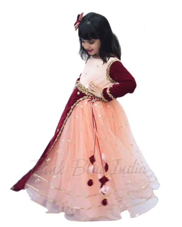 Designer velvet wedding gown for girls elegant stylish festive wear