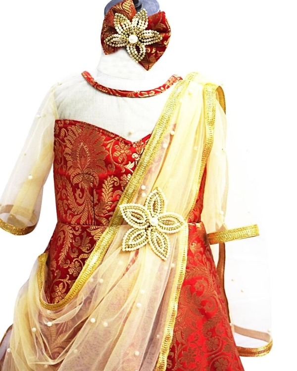 Indo western gown for baby girl elegant birthday party outfit