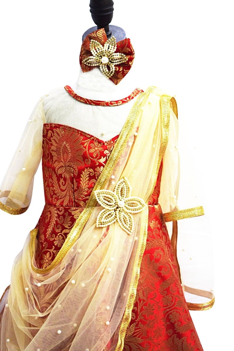 Indo western gown for baby girl elegant birthday party outfit