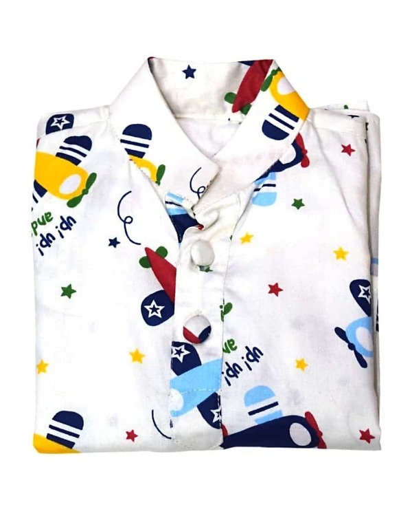 Kids cotton kurta aeroplane design festive occasion outfit light comfortable wear