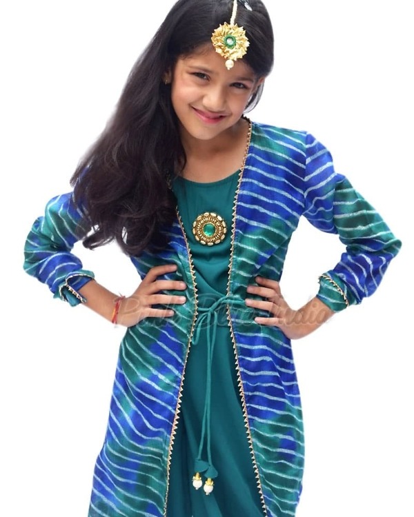 Stylish chanderi jacket palazzo set for girls wedding wear