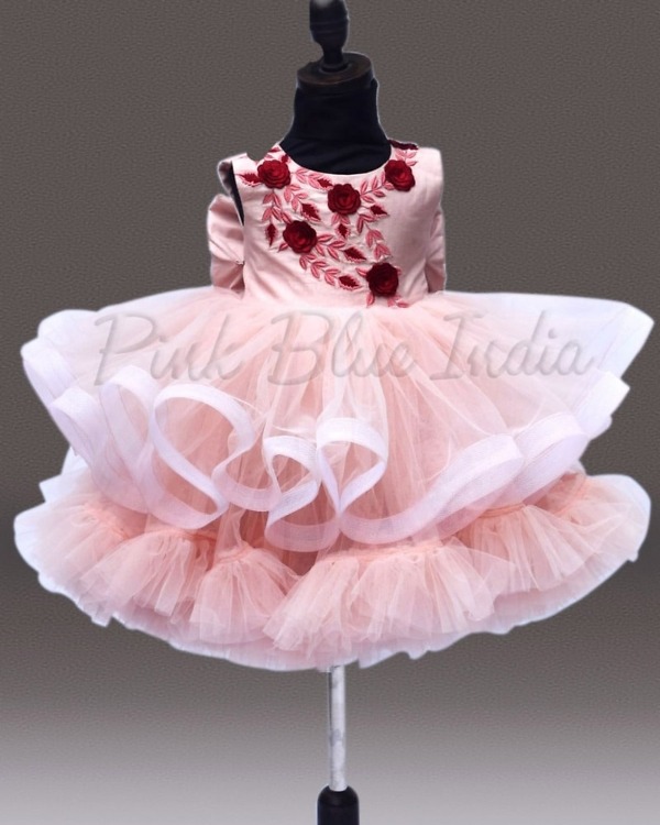 Elegant luxury baby girl first birthday gown for celebration stylish outfit