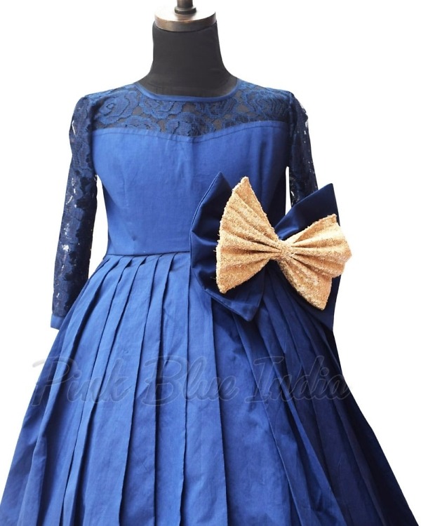 Stylish royal blue high low gown for girls birthday celebration elegant outfit