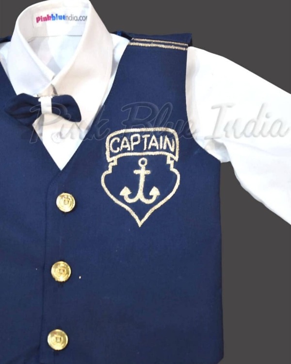 Navy captain costume kids boys birthday party wear stylish outfit