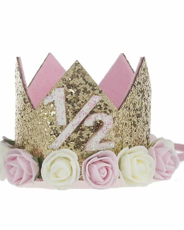 Half Birthday Crown Girl, 6 Month Crown, custom 1/2 Birthday Crown Online India