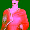 Women pink georgette saree gold detail party wear elegant stylish outfit