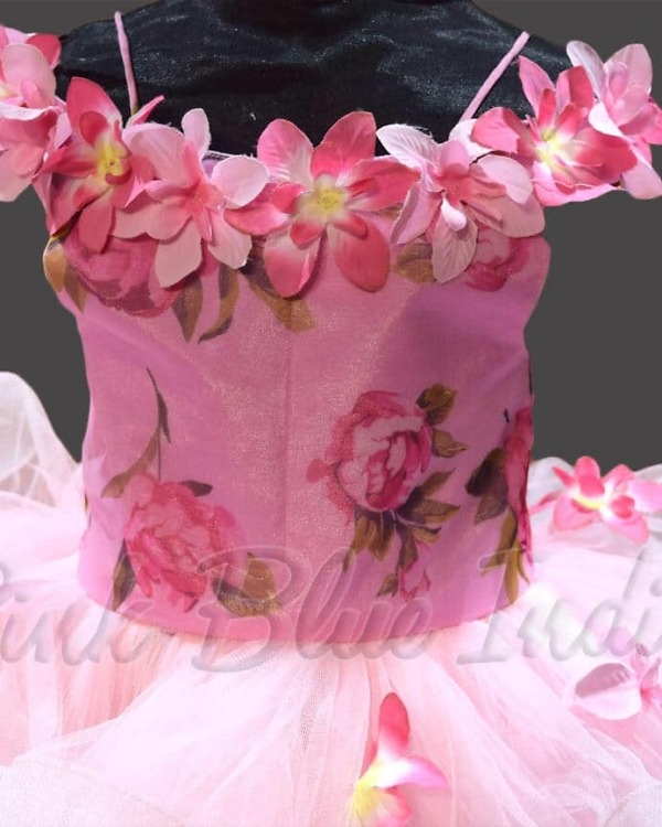 Pink designer gown for girls birthday party elegant outfit