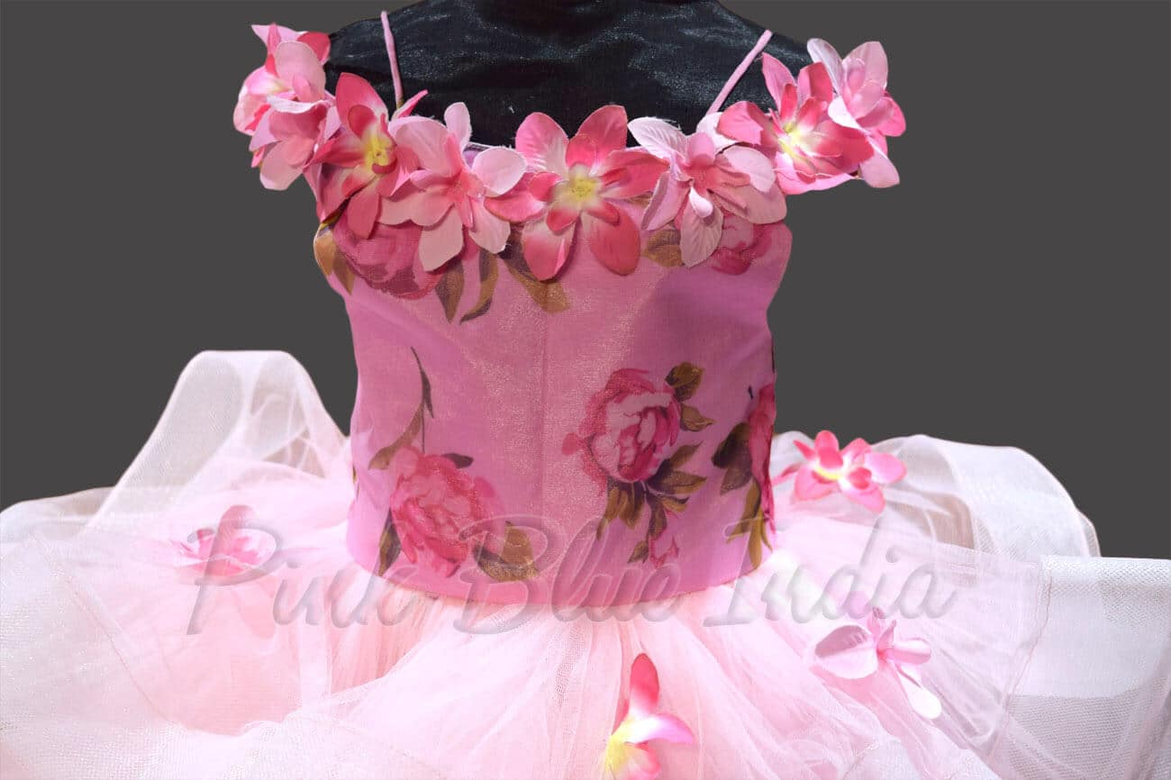 Pink designer gown for girls birthday party elegant outfit