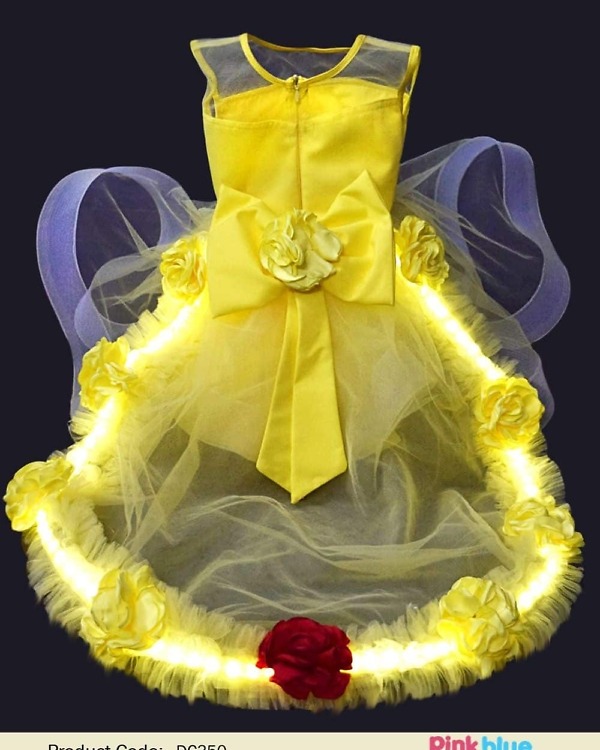 Buy Princess Party Led Light Dress, Yellow baby Girl Frock, Led Light Dress Online India
