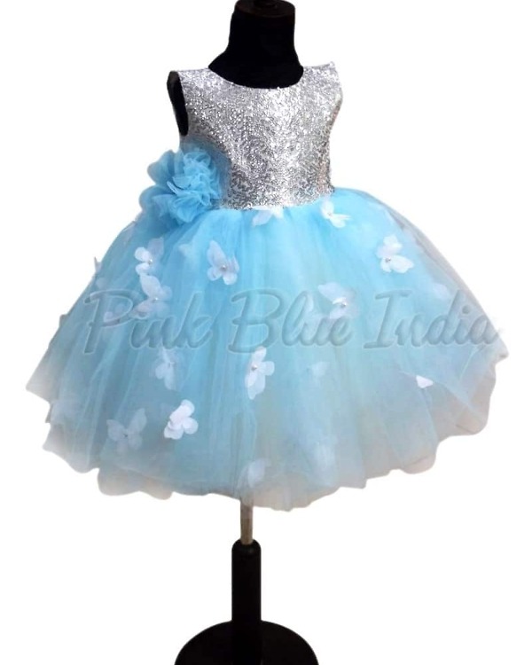 Girls party frock princess style, festive celebration wear, elegant stylish look