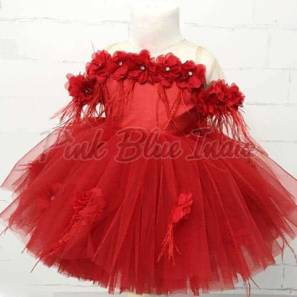 Stylish red party dress for girls birthday celebration elegant festive outfit