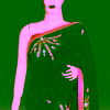 Women carbon blue heavy saree wedding wear Bollywood inspired elegant outfit