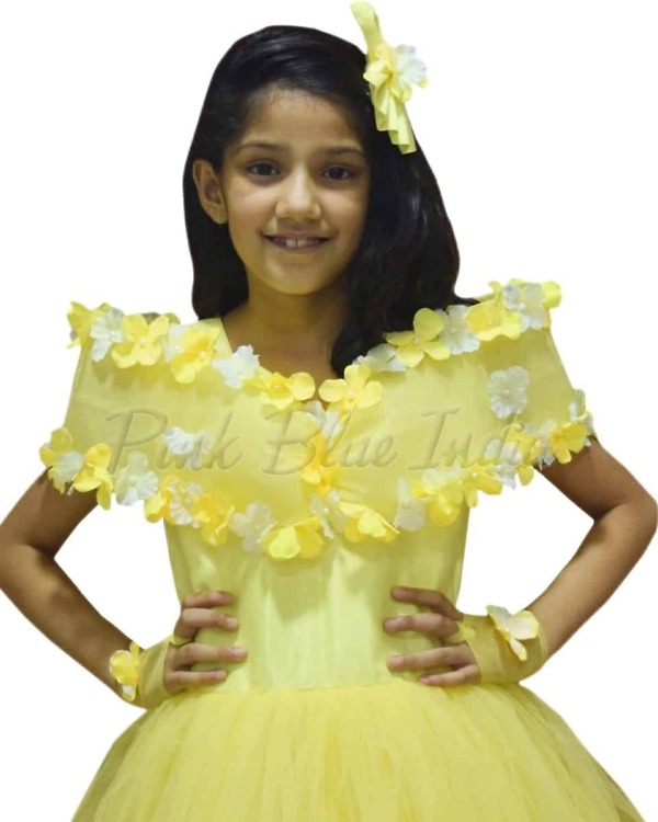 Yellow dress for kids girls stylish birthday party outfit