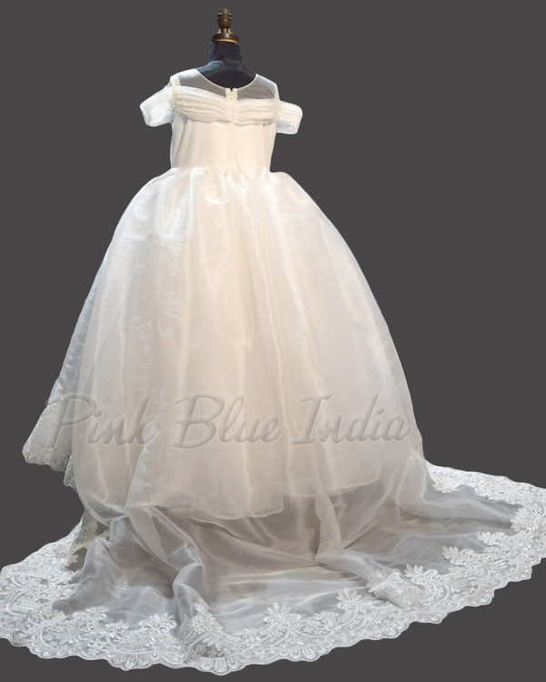 Christening gown baby girl white lace ceremony special occasion outfit