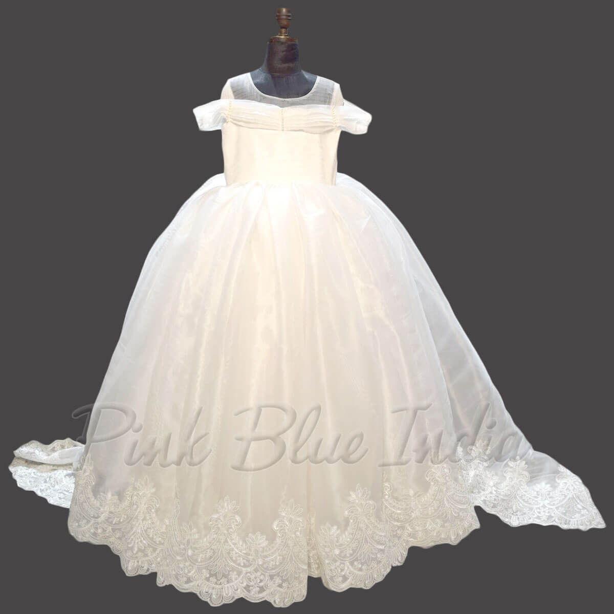 Baby girl baptism gown white elegant christening ceremony outfit