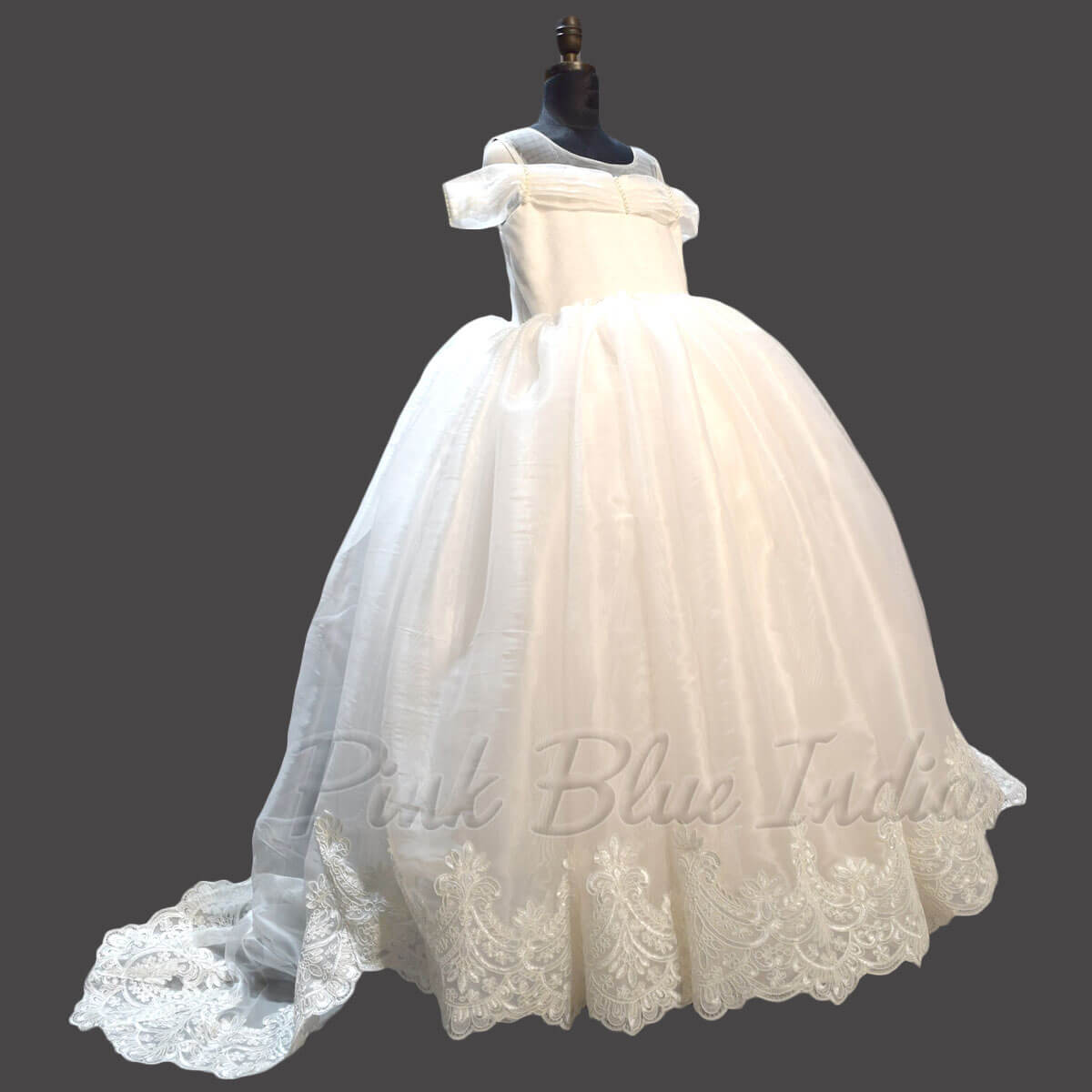 Christening gown for baby girl white long ceremony graceful outfit