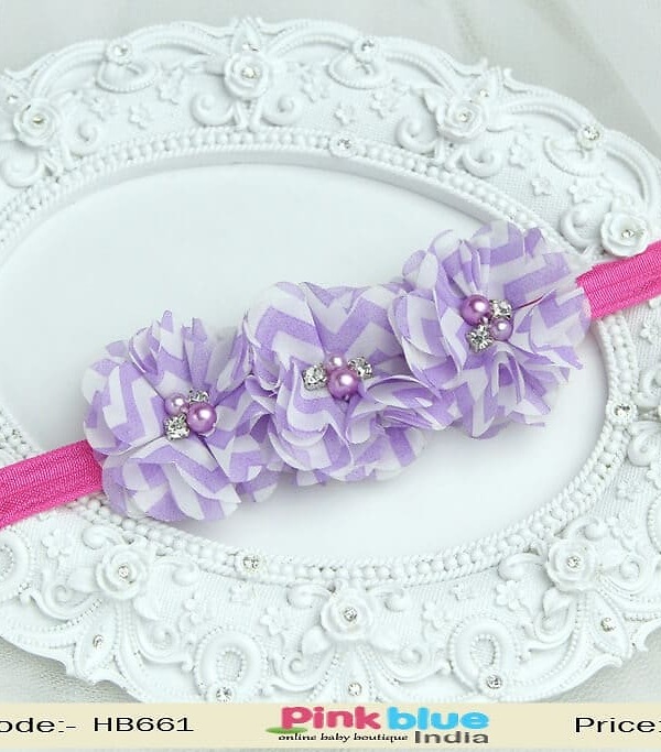 Baby girl sleek pink hairband classy party accessory stylish gift