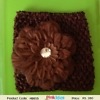 Coffee brown crochet flower hairband for baby girl festive wear, stylish look