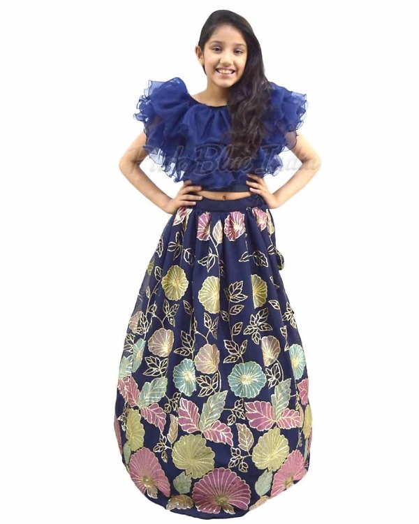 Crop top skirt lehenga girls wedding function stylish ethnic wear