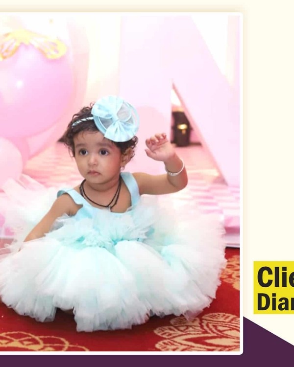 Baby girl birthday gown customer photo stylish celebration dress