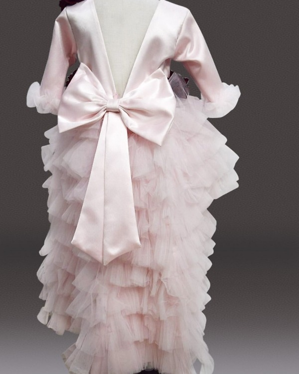 Baby girl first birthday gown frill design adorable celebration outfit