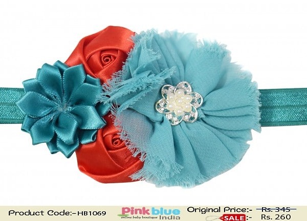 Teal baby girl hairband for special occasion cute stylish