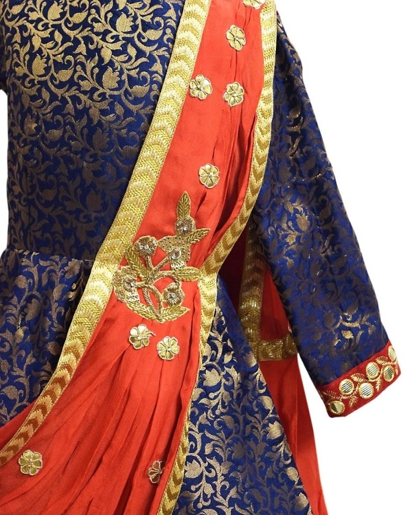 Cute indian wedding gown for baby girl elegant party dress