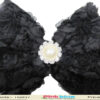 Infant girl black floral headband elegant party accessory stylish cute look