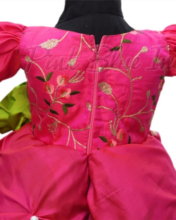 Boutique hot pink dress for girls stylish elegant birthday party wear