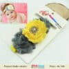 Grey yellow flower headband for kids festive wear cute