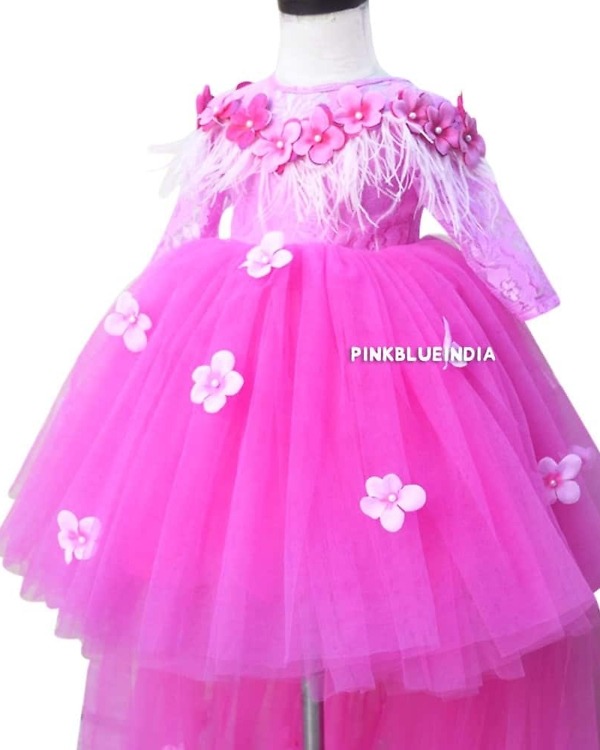 Cute high low dress for kids birthday party, elegant celebration wear