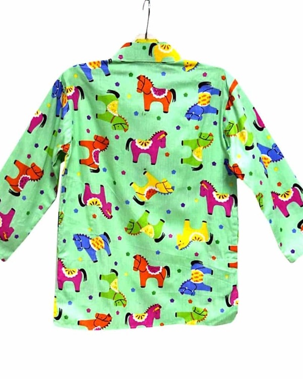 Kids cotton kurta horse print festive outfit light breathable stylish wear