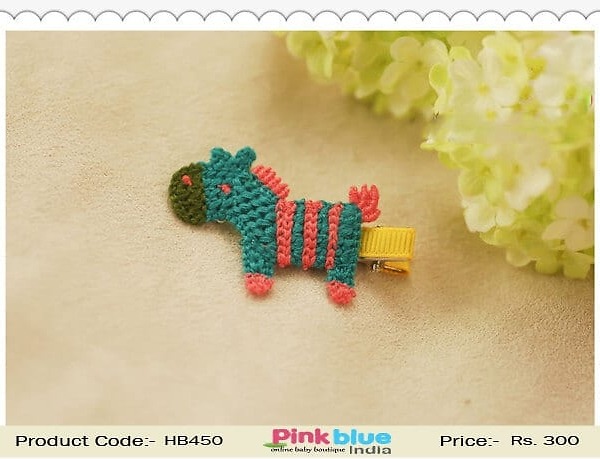 Infant horse themed hair clip for baby girls, adorable festive accessory, gift ready
