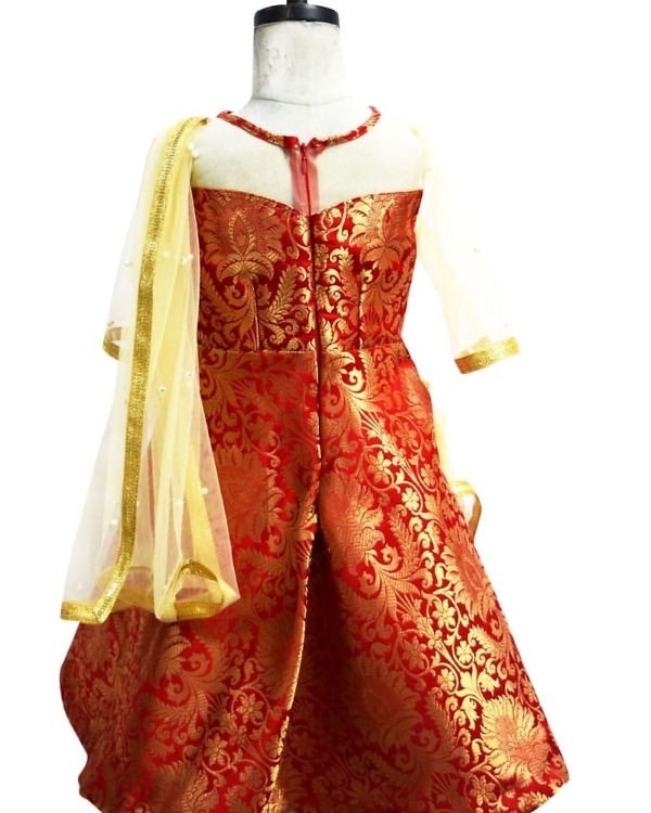 Cute indo western gown baby girl birthday celebration dress elegant party wear