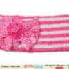 Pink white crochet headband for baby girls festive cute