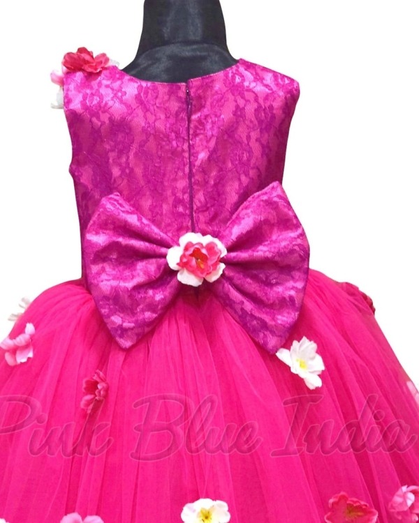 Cute pink gown dress for baby girl birthday celebration stylish look
