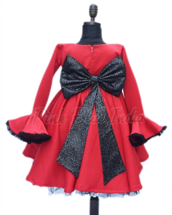 Minnie mouse dress for baby girl red birthday cute party outfit
