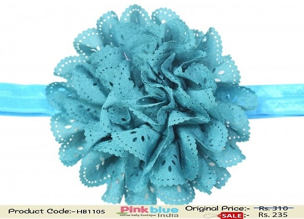Sky blue headband for baby girls birthday wear cute stylish