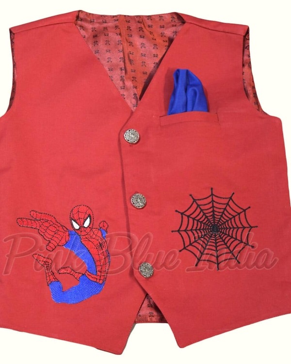 Cute spiderman theme birthday outfit for boys party celebration wear