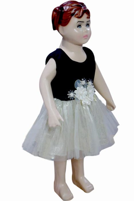 Cute designer dress for baby girl in stylish pattern, great for festive wear